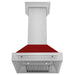 ZLINE 30" Wall Mount Range Hood in Stainless Steel with Red Gloss Shell and Stainless Steel Handle, 8654STX-RG-30 ZLINE Dreamwood Living