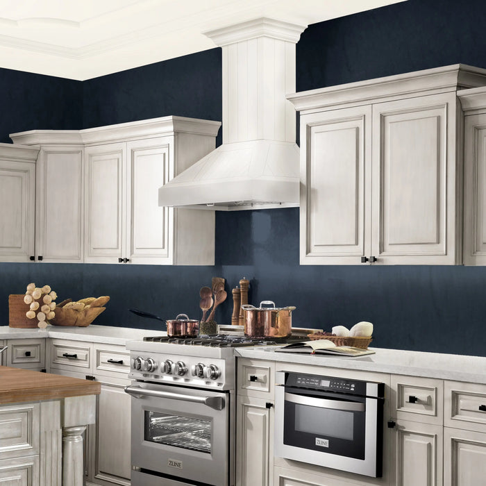 ZLINE 30" Wooden Wall Mount Range Hood in Cottage White, KPTT-30 ZLINE