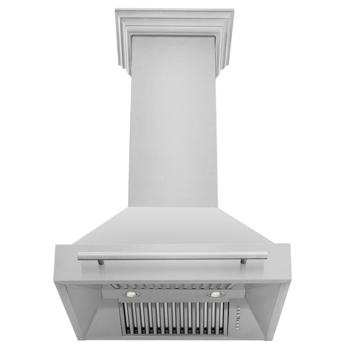 ZLINE 30" wall Mount Range Hood in Stainless Steel with Stainless Steel Handle, 8654STX-30 ZLINE Dreamwood Living