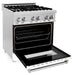 ZLINE 30"Professional Dual Fuel Range in Stainless Steel with White Matte Door, RA-WM-30 ZLINE