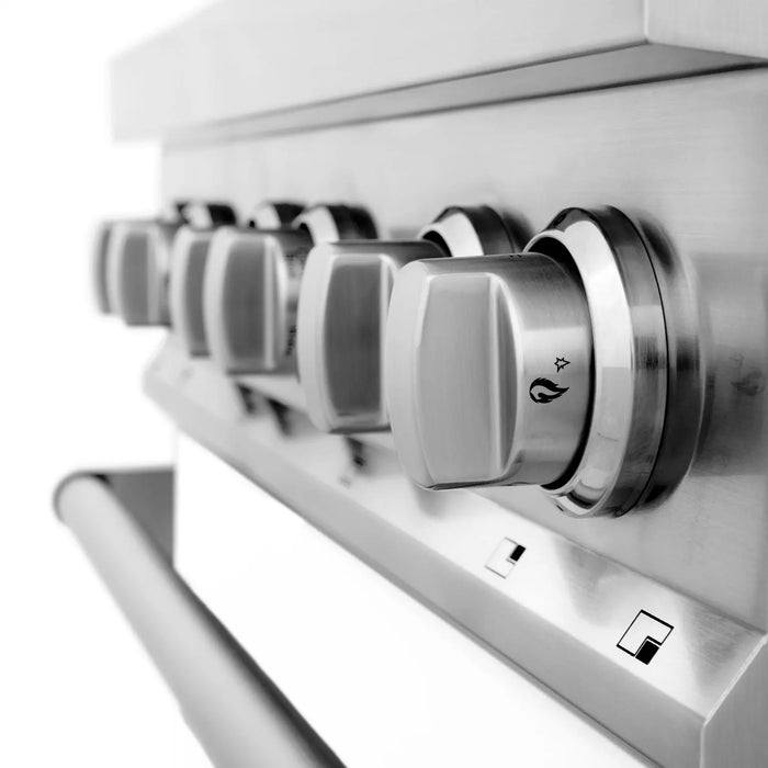 ZLINE 30"Professional Dual Fuel Range in Stainless Steel with White Matte Door, RA-WM-30 ZLINE