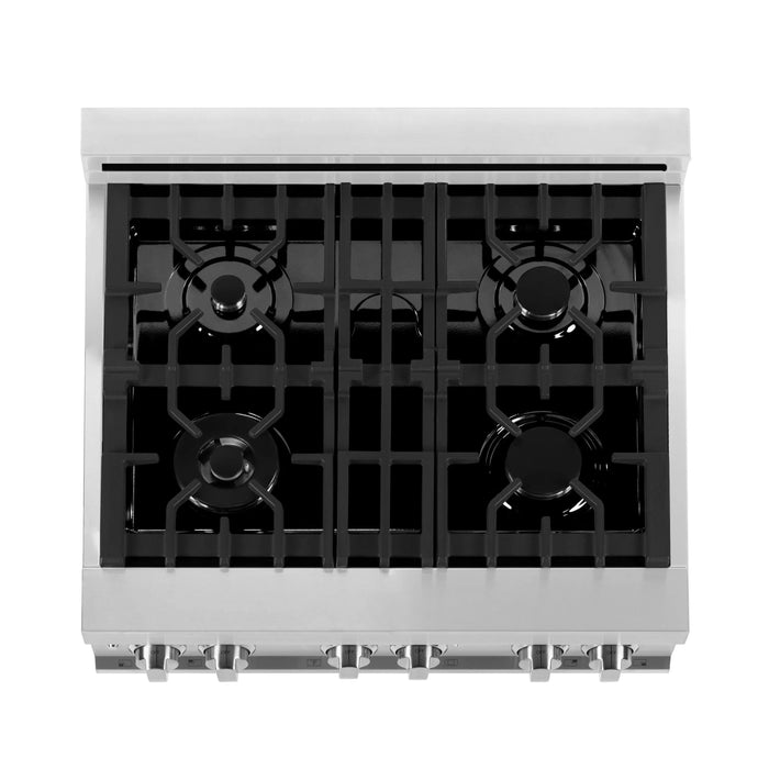 ZLINE 30"Professional Dual Fuel Range in Stainless Steel with White Matte Door, RA-WM-30 ZLINE