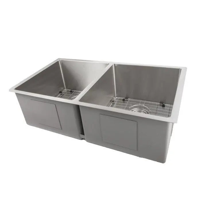 ZLINE 33" Anton Undermount Double Bowl Kitchen Sink in Stainless Steel with Bottom Grid, SR50D-33 ZLINE Dreamwood Living
