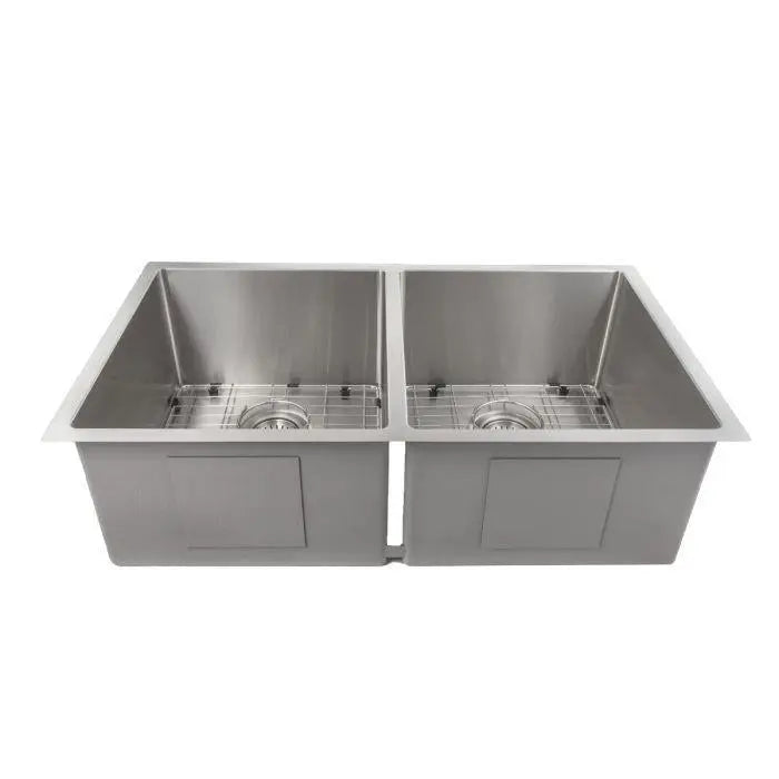 ZLINE 33" Anton Undermount Double Bowl Kitchen Sink in Stainless Steel with Bottom Grid, SR50D-33 ZLINE Dreamwood Living