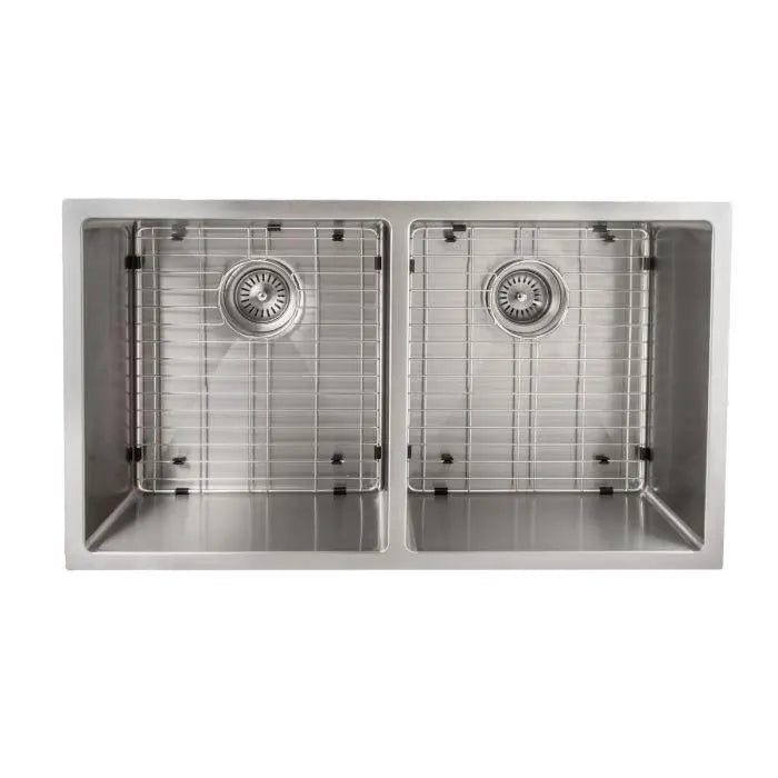 ZLINE 33" Anton Undermount Double Bowl Kitchen Sink in Stainless Steel with Bottom Grid, SR50D-33 ZLINE Dreamwood Living