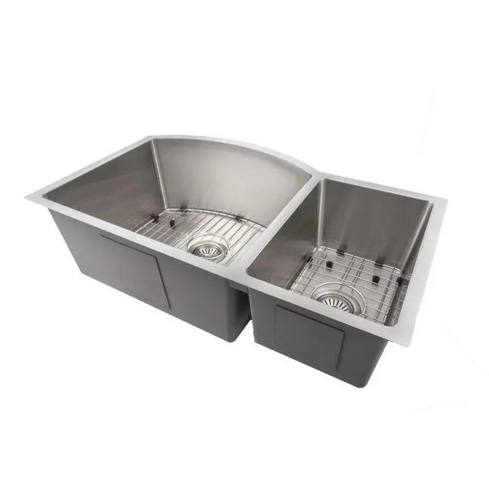 ZLINE 33" Cortina Undermount Double Bowl Kitchen Sink in Stainless Steel with Bottom Grid, SC70D-33 ZLINE Dreamwood Living