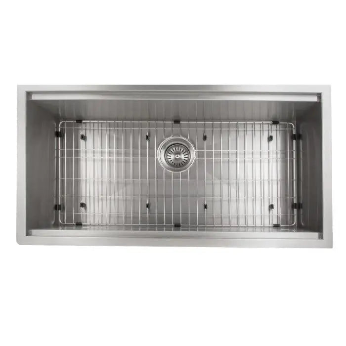 ZLINE 33" Garmisch Undermount Single Bowl Kitchen Sink in Stainless Steel with Bottom Grid and Accessories, SLS-33 ZLINE