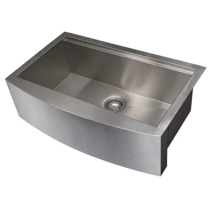 ZLINE 33" Moritz Farmhouse Apron Mount Single Bowl Kitchen Sink in Stainless Steel with Bottom Grid and Accessories, SLSAP-33 ZLINE
