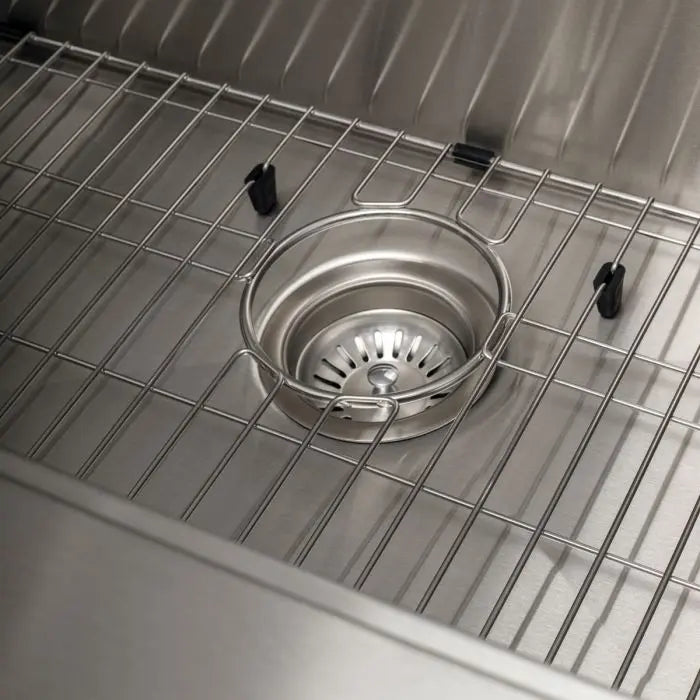 ZLINE 33" Moritz Farmhouse Apron Mount Single Bowl Kitchen Sink in Stainless Steel with Bottom Grid and Accessories, SLSAP-33 ZLINE