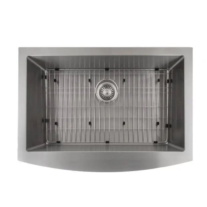 ZLINE 33" Vail Farmhouse Apron Mount Single Bowl Kitchen Sink in Stainless Steel Kitchen Sink with Bottom Grid, SAS-33 ZLINE