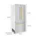 ZLINE 36" Autograph Edition Built-In Refrigerator in DuraSnow® Stainless Steel with Gold Accents, RBIVZ-SN-36-G ZLINE Dreamwood Living