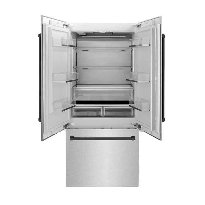 ZLINE 36" Autograph Edition Built-In Refrigerator in Stainless Steel with Matte Black Accents, RBIVZ-SN-36-MB ZLINE Dreamwood Living