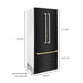 ZLINE 36" Autograph Edition Built-in Refrigerator in Black Stainless Steel with Gold Accents, RBIVZ-BS-36-G ZLINE Dreamwood Living