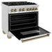 ZLINE 36" Autograph Edition Dual Fuel Range in Stainless Steel with Champagne Bronze Accent, RAZ-36-CB ZLINE