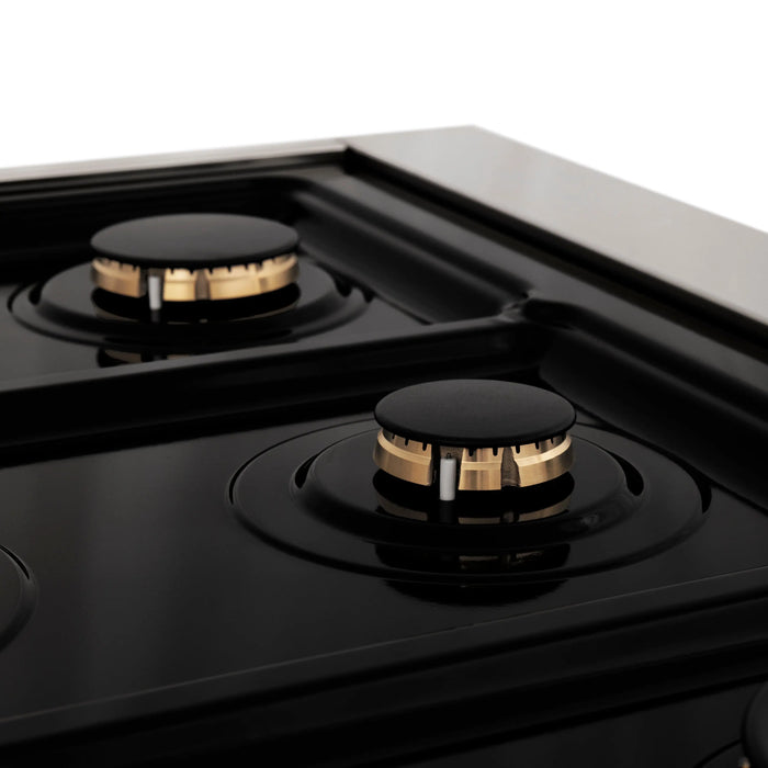 ZLINE 36" Autograph Edition Dual Fuel Range in Stainless Steel with Champagne Bronze Accent, RAZ-36-CB ZLINE