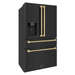 ZLINE 36" Autograph Edition Refrigerator in Black Fingerprint Resistant Stainless Steel with Champagne Bronze Accents, RFMZ-W-36-BS-CB ZLINE
