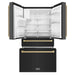 ZLINE 36" Autograph Edition Refrigerator in Black Fingerprint Resistant Stainless Steel with Champagne Bronze Accents, RFMZ-W-36-BS-CB ZLINE