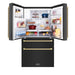 ZLINE 36" Autograph Edition Refrigerator in Black Fingerprint Resistant Stainless Steel with Champagne Bronze Accents, RFMZ-W-36-BS-CB ZLINE