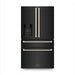 ZLINE 36" Autograph Edition Refrigerator in Black Fingerprint Resistant Stainless Steel with Gold Accents, RFMZ-W-36-BS-G ZLINE