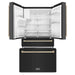 ZLINE 36" Autograph Edition Refrigerator in Black Fingerprint Resistant Stainless Steel with Gold Accents, RFMZ-W-36-BS-G ZLINE