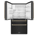 ZLINE 36" Autograph Edition Refrigerator in Black Fingerprint Resistant Stainless Steel with Gold Accents, RFMZ-W-36-BS-G ZLINE