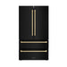 ZLINE 36" Autograph Edition Refrigerator in Black Stainless with Champagne Bronze Accents, RFMZ-36-BS-CB ZLINE