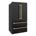 ZLINE 36" Autograph Edition Refrigerator in Black Stainless with Champagne Bronze Accents, RFMZ-36-BS-CB ZLINE