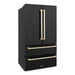 ZLINE 36" Autograph Edition Refrigerator in Fingerprint Resistant Black Stainless Steel and Gold Accents, RFMZ-36-BS-G ZLINE