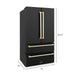 ZLINE 36" Autograph Edition Refrigerator in Fingerprint Resistant Black Stainless Steel and Gold Accents, RFMZ-36-BS-G ZLINE