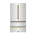ZLINE 36" Autograph Edition Refrigerator in Fingerprint Resistant Stainless Steel and Champagne Bronze Accents, RFMZ-36-CB ZLINE