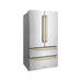 ZLINE 36" Autograph Edition Refrigerator in Fingerprint Resistant Stainless Steel and Champagne Bronze Accents, RFMZ-36-CB ZLINE