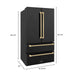ZLINE 36" Autograph Edition Refrigerator in Fingerprint Resistant Stainless Steel and Champagne Bronze Accents, RFMZ-36-CB ZLINE