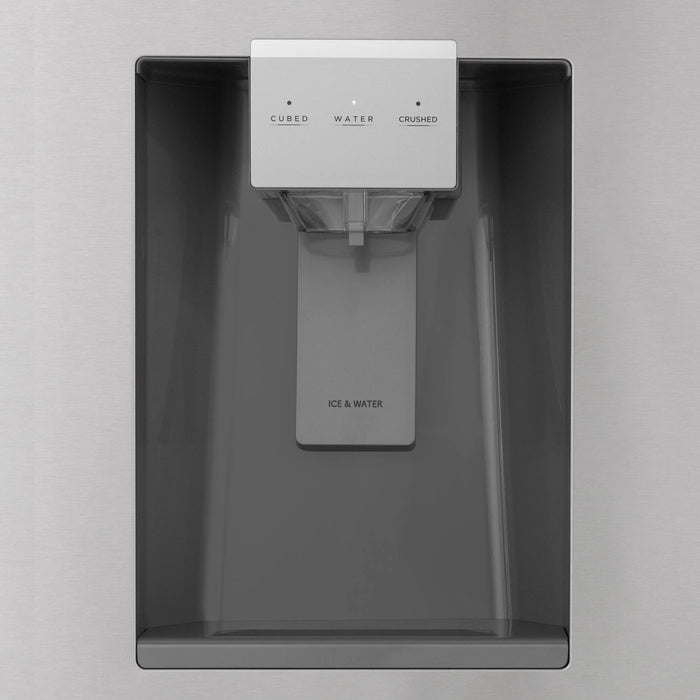 ZLINE 36" Autograph Edition Refrigerator in Fingerprint Resistant Stainless Steel with Champagne Bronze Accents, RFMZ-W-36-CB ZLINE