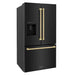 ZLINE 36" Autograph Edition Standard-Depth Refrigerator in Black Stainless Steel with Champagne Bronze Handles, RSMZ-W-36-BS-CB ZLINE Dreamwood Living