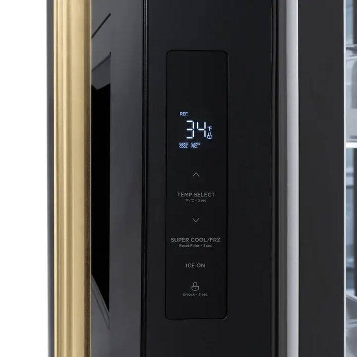 ZLINE 36" Autograph Edition Standard-Depth Refrigerator in Black Stainless Steel with Champagne Bronze Handles, RSMZ-W-36-BS-CB ZLINE Dreamwood Living