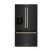 ZLINE 36" Autograph Edition Standard-Depth Refrigerator in Black Stainless Steel with Gold Handles, RSMZ-W-36-BS-G ZLINE Dreamwood Living