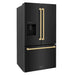 ZLINE 36" Autograph Edition Standard-Depth Refrigerator in Black Stainless Steel with Gold Handles, RSMZ-W-36-BS-G ZLINE Dreamwood Living