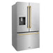 ZLINE 36" Autograph Edition Standard-Depth Refrigerator in Stainless Steel with Champagne Bronze Handles, RSMZ-W-36-CB ZLINE Dreamwood Living