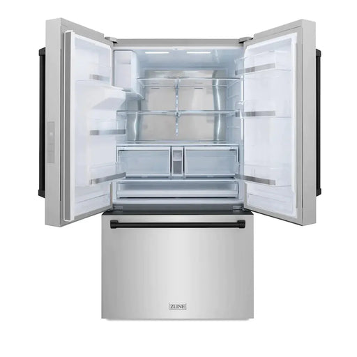 ZLINE 36" Autograph Edition Standard-Depth Refrigerator in Stainless Steel with Matte Black Handles, RSMZ-W-36-MB ZLINE Dreamwood Living