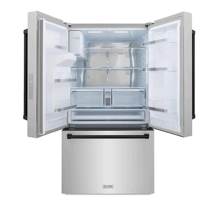 ZLINE 36" Autograph Edition Standard-Depth Refrigerator in Stainless Steel with Matte Black Handles, RSMZ-W-36-MB ZLINE Dreamwood Living