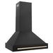ZLINE 36" Autograph Edition Wall Mount Range Hood in Black Stainless Steel with Gold Handle, BS655Z-36-G ZLINE