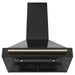 ZLINE 36" Autograph Edition Wall Mount Range Hood in Black Stainless Steel with Gold Handle, BS655Z-36-G ZLINE