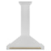 ZLINE 36" Autograph Edition Wall Mount Range Hood in DuraSnow® Stainless Steel with Champagne Bronze Handle, KB4SNZ-36-CB ZLINE Dreamwood Living