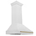 ZLINE 36" Autograph Edition Wall Mount Range Hood in DuraSnow® Stainless Steel with DuraSnow® Shell and Champagne Bronze Handle, 8654SNZ-36-CB ZLINE Dreamwood Living