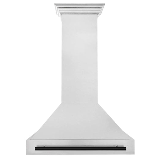 ZLINE 36" Autograph Edition Wall Mount Range Hood in DuraSnow® Stainless Steel with Matte Black Handle, 8654SNZ-36-MB ZLINE Dreamwood Living