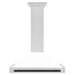 ZLINE 36" Autograph Edition Wall Mount Range Hood in DuraSnow® Stainless Steel with White Matte Shell and Black Handle, KB4SNZ-WM36-MB ZLINE Dreamwood Living