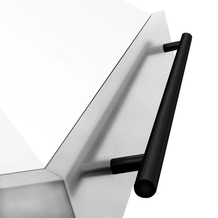 ZLINE 36" Autograph Edition Wall Mount Range Hood in DuraSnow® Stainless Steel with White Matte Shell and Matte Black Handle, 8654SNZ-WM36-MB ZLINE Dreamwood Living