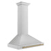 ZLINE 36" Autograph Edition Wall Mount Range Hood in Stainless Steel with Champagne Bronze Handle, KB4STZ-36-CB ZLINE