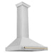 ZLINE 36" Autograph Edition Wall Mount Range Hood in Stainless Steel with Gold Handle, KB4STZ-36-G ZLINE