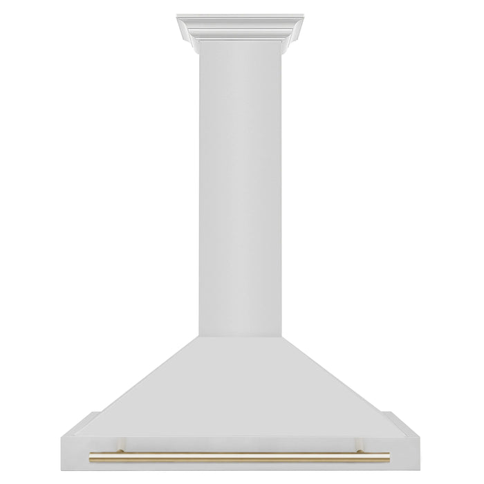 ZLINE 36" Autograph Edition Wall Mount Range Hood in Stainless Steel with Gold Handle, KB4STZ-36-G ZLINE